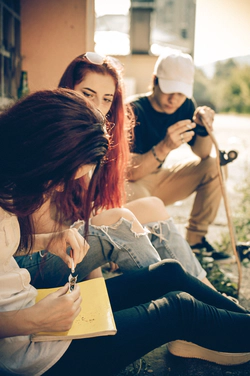 Teenagers using drugs